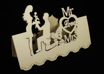 Посадкова картка "Mr love Mrs" крафтова