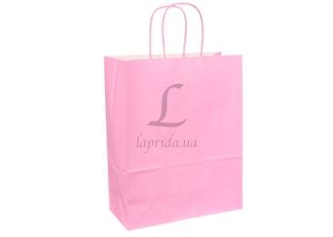 Пакет крафт однотонный вертикальный (32*26*12см) 120г/м² розовый 3123-8757