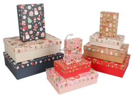 Подарункова коробка новорічна (комплект 10шт.) BOX-2511 73-6150