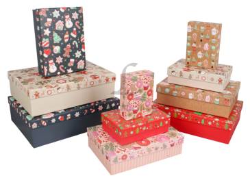 Подарочная коробка новогодняя (комплект 10шт.) BOX-2511 73-6150