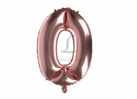 Воздушный шар цифра "0" розовое золото