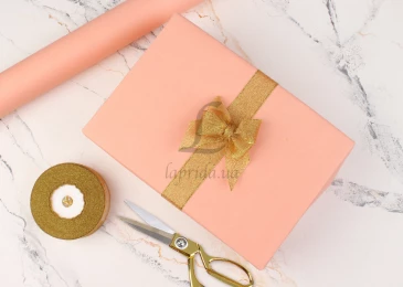 Папір пакувальний "Тон персиковий+тон персиковий" в рулоні  (0,7м х8м) 70г/м2  255-6512