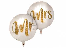 Набір повітряних кульок "Mr&Mrs" білі