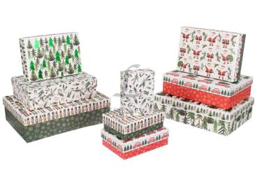 Подарункова коробка новорічна (комплект 9шт.) BOX-2411 73-3494 (2-66927233)