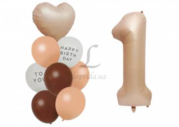 Комплект воздушных шаров "Happy Birthday" "1" 5-81660