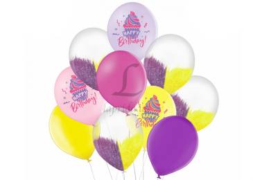 Набір кульок "Кекс Happy Birthday" без обкладинки, 10 шт. 251-14344