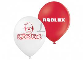 Повітряна кулька (B105 30 см) Роблокс, мікс, біла, червона, 25шт., 251-16461