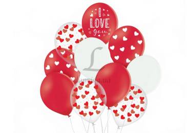 Набор воздушных шаров "I love you сердечка", 10шт. в уп. 251-9043