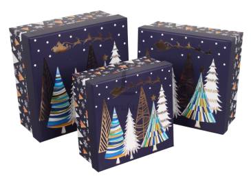 Подарочная коробка новогодняя (комплект 3шт.) BOX-8882 73-6228