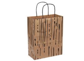 Пакет паперовий крафт "ШТРИХ" (22,5*29*11см) двустор 110гр/мкв 12шт\уп  255-7052