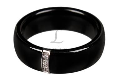Кольцо керамическое черное (размер 7) 251-17468