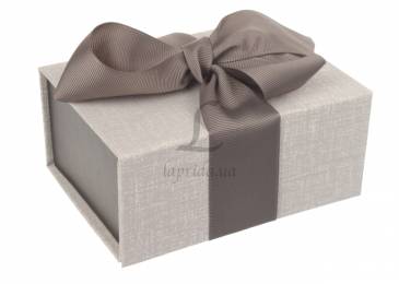 Итальянская подарочная коробка серо-коричневая (13.5*10 см)