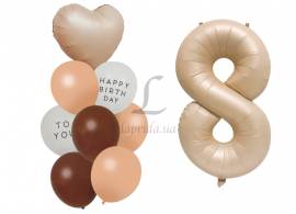 Комплект воздушных шаров "Happy Birthday" "8" 5-81738