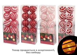 Гірлянда з кульками червоно-біле 5см AHR001070/2134 N*