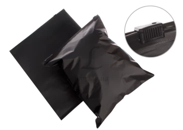 Пакет слайдер із чорним замком 250х300 мм 75 мкм чорний матовий 31-097
