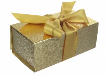 Итальянская подарочная коробка золото (18*10 см)