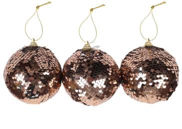 Куля різдвяна з паєтками 100мм AHR004210/5854 N*[12]