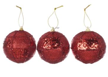 Куля різдвяна 80мм блиск червона AWT000320/4002 N [12]*