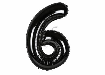 Повітряна кулька цифра "6" чорний (1 м)