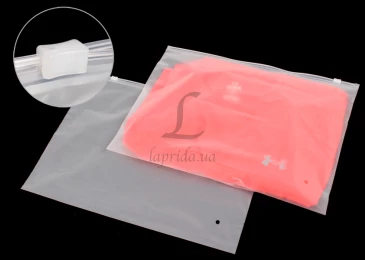 Пакет слайдер із білим замком 350х250 мм 70 мкм білий матовий 31-028