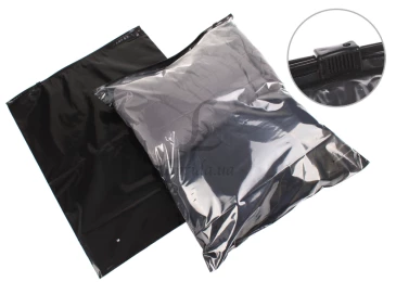 Пакет слайдер із чорним замком та прозрачною стінкою 400х500 мм 60 мкм чорний матовий 31-202