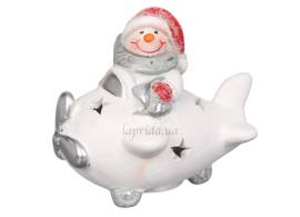 Декор Санта/Сніговик В літаку Led 2 види 10.5*7.8*9.3см KK23025B/6565*