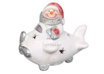 Декор Санта/Сніговик В літаку Led 2 види 10.5*7.8*9.3см KK23025B/6565*