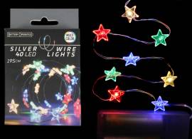 Гірлянда Срібний дріт Зірки 40 Led мульткол АХ9732310/8033*