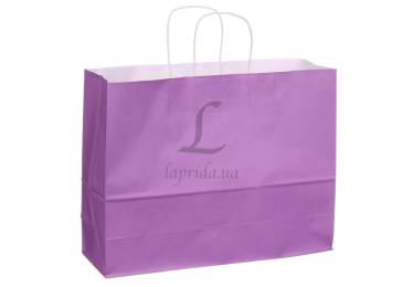 Бумажный пакет белый с ручками (400*120*310) мм фиолетовый 2-66926250