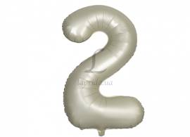 Воздушный шар в форме цифры молочный "2" 1м 5-81165