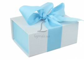 Итальянская подарочная коробка бело-голубая (13.5*10 см)