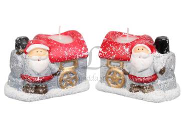 Декор Свічка новорічна Санта/Сніговик 2 види 7.5*6.2*7.5см 2323/6374[4]*