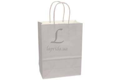 Пакет крафт однотонный вертикальный (22*16*8см) 120г/м² серый 3123-8245