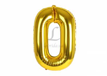 Воздушный шар цифра "0" золото