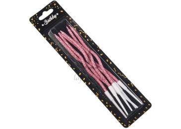 Набор свечей 6шт. 15см (розовый) 5-91102