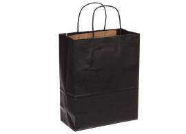 Пакет паперовий крафт "ЧЕРНЫЙ" (22,5*29*11см) двустор 110гр/мкв 12шт\уп  255-7014