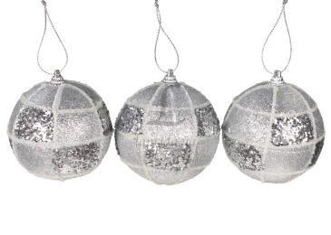 Куля різдвяна 80мм блиск срібна AWT000310/3975 N [12]*