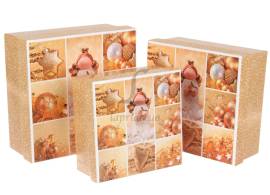 Подарункова коробка новорічна (комплект 3шт.) BOX-8858 73-3432 (2-66927196)