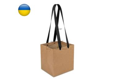 Пакет-переноска для квітів (25*25*28см) крафт 255-9292