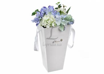 Коробка для квітів біла (15х27х9см) 73-2299