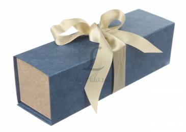 Итальянская подарочная коробка сине-бежевая (34.5*10 см)
