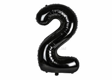 Повітряна кулька цифра "2" чорний (1 м)