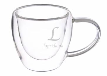 Чашка скляна з подвійним дном 100ml 671-132