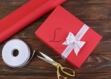 Папір пакувальний  "Тонування червоний+тонування червоний" в рулоні (0,7м х8м) 70г/квм 255-1470