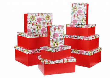 Подарункова коробка новорічна (комплект 10шт.) M10-194 73-2503
