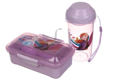 Ланч-бокс + пляшка бузковий (16,5*9,5см+14*5см) 64-21-1875