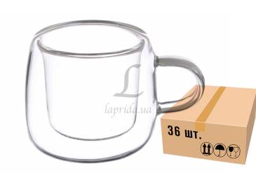 Чашка скляна з подвійним дном 80ml 671-002