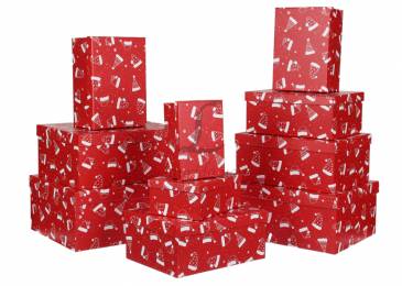 Подарункова коробка новорічна (комплект 10шт.) M10-195 73-2497