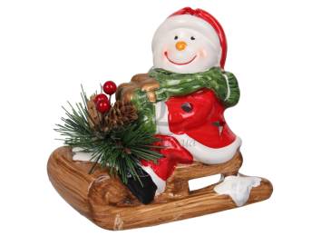 Декор Санта/Сніговик на санчатах Led 12.6*8.5*11.5см KK21019A/6268*