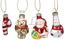 Набір Підвісок різдвяні фігурки скло 4шт ABR221120/3938 N*